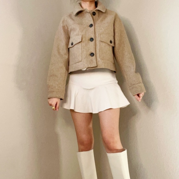 zara bow trim skort